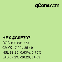 Color code: HEX #C0E797 | qconv.com