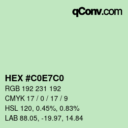 Color code: HEX #C0E7C0 | qconv.com