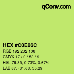 Color code: HEX #C0E86C | qconv.com