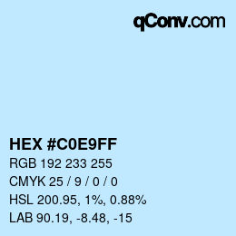Color code: HEX #C0E9FF | qconv.com