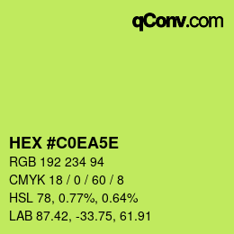 カラーコード: HEX #C0EA5E | qconv.com