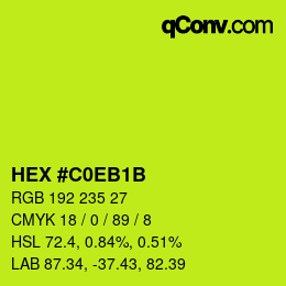 Color code: HEX #C0EB1B | qconv.com