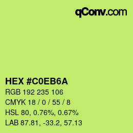 カラーコード: HEX #C0EB6A | qconv.com