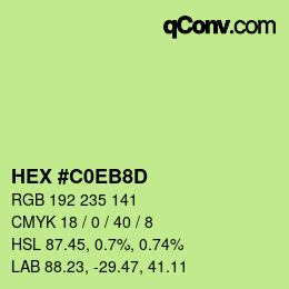 Color code: HEX #C0EB8D | qconv.com