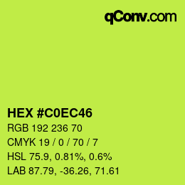 Color code: HEX #C0EC46 | qconv.com