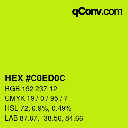 Color code: HEX #C0ED0C | qconv.com