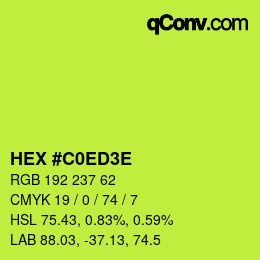 Color code: HEX #C0ED3E | qconv.com