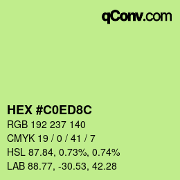 カラーコード: HEX #C0ED8C | qconv.com