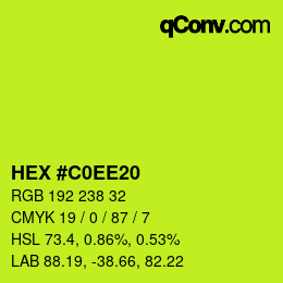 Color code: HEX #C0EE20 | qconv.com