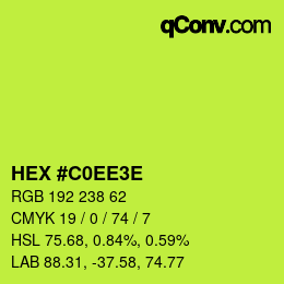 Farbcode: HEX #C0EE3E | qconv.com