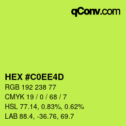 Código de color: HEX #C0EE4D | qconv.com