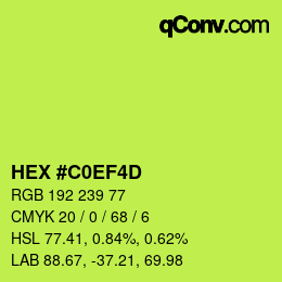 Color code: HEX #C0EF4D | qconv.com