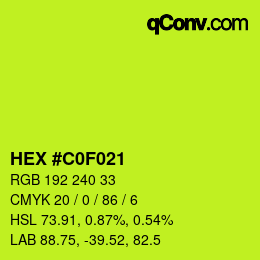 Color code: HEX #C0F021 | qconv.com