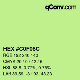 Color code: HEX #C0F08C | qconv.com