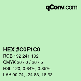 Color code: HEX #C0F1C0 | qconv.com