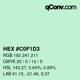 Color code: HEX #C0F1D3 | qconv.com