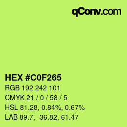 Color code: HEX #C0F265 | qconv.com