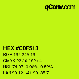 Color code: HEX #C0F513 | qconv.com