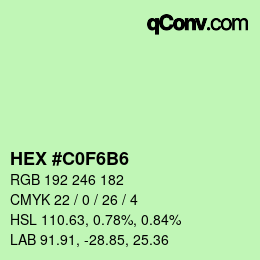 Color code: HEX #C0F6B6 | qconv.com