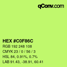 Color code: HEX #C0F86C | qconv.com