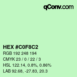 Color code: HEX #C0F8C2 | qconv.com