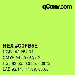 カラーコード: HEX #C0FB5E | qconv.com