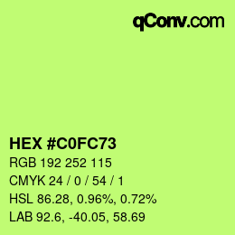 Color code: HEX #C0FC73 | qconv.com