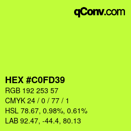 Color code: HEX #C0FD39 | qconv.com
