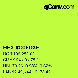 Color code: HEX #C0FD3F | qconv.com