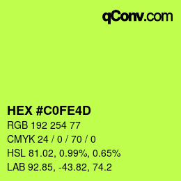 Color code: HEX #C0FE4D | qconv.com