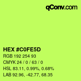 Color code: HEX #C0FE5D | qconv.com
