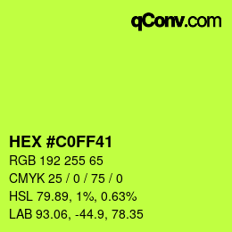 Color code: HEX #C0FF41 | qconv.com