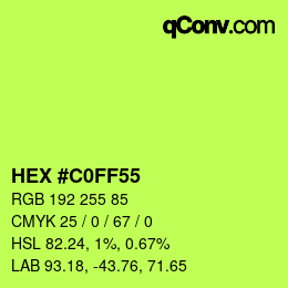 Color code: HEX #C0FF55 | qconv.com