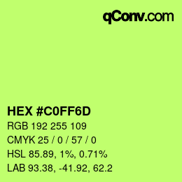 Color code: HEX #C0FF6D | qconv.com