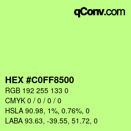 Farbcode: HEX #C0FF8500 | qconv.com