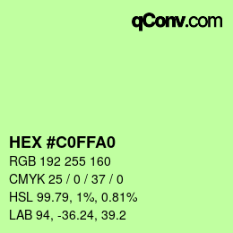 カラーコード: HEX #C0FFA0 | qconv.com