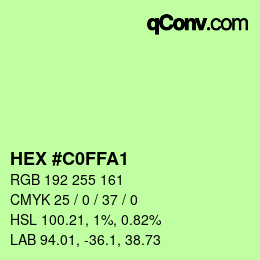 カラーコード: HEX #C0FFA1 | qconv.com