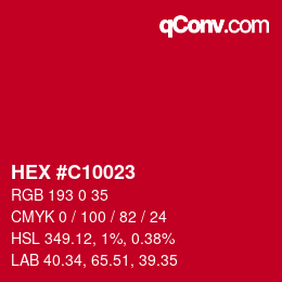 カラーコード: HEX #C10023 | qconv.com