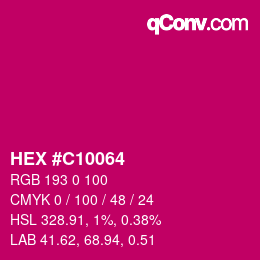 Farbcode: HEX #C10064 | qconv.com