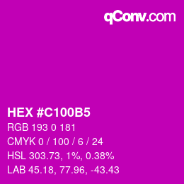 Color code: HEX #C100B5 | qconv.com