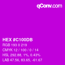 Color code: HEX #C100DB | qconv.com