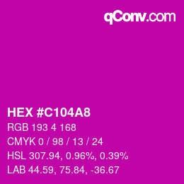 Color code: HEX #C104A8 | qconv.com