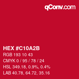 カラーコード: HEX #C10A2B | qconv.com