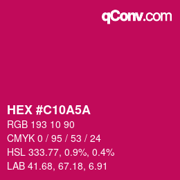 Farbcode: HEX #C10A5A | qconv.com