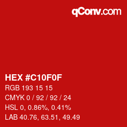 Color code: HEX #C10F0F | qconv.com