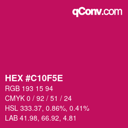Color code: HEX #C10F5E | qconv.com