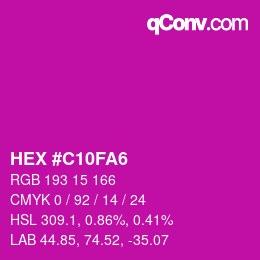 Color code: HEX #C10FA6 | qconv.com