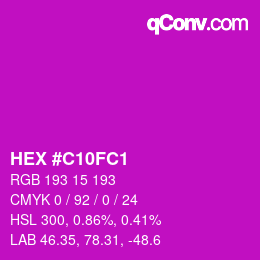 Color code: HEX #C10FC1 | qconv.com