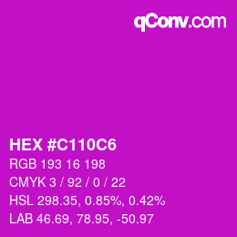 カラーコード: HEX #C110C6 | qconv.com