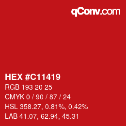 Color code: HEX #C11419 | qconv.com